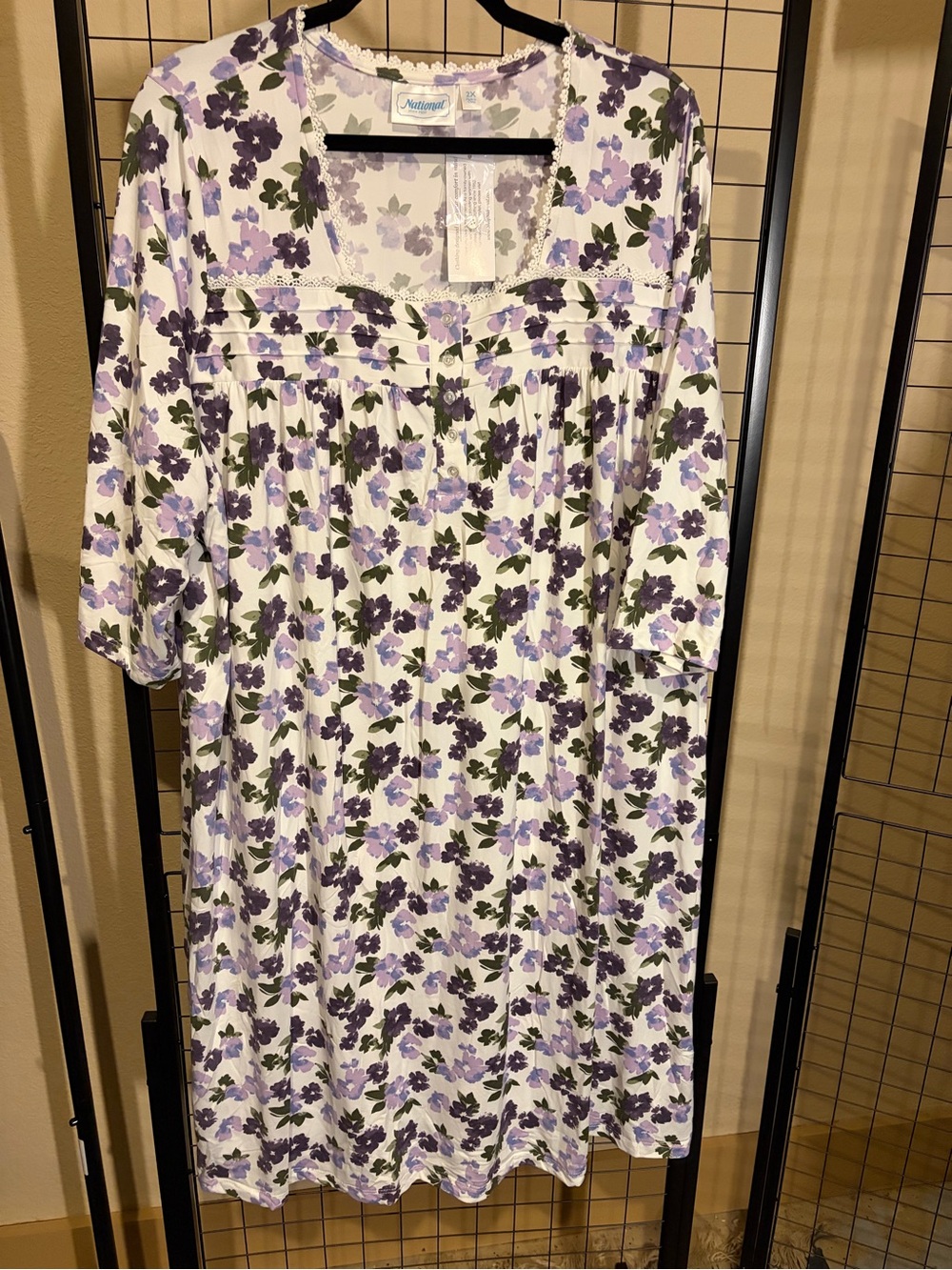 National Nightgown with Lavender Floral Print